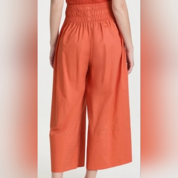 Vince Smocked Culotte High Waist Pull On Wide Leg Pants - Picture 2 of 9